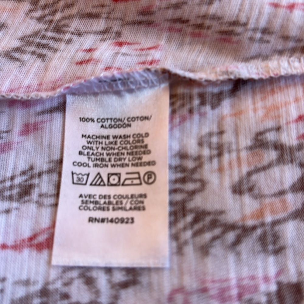 Loft Multi-Color Cotton Flutter Sleeve Top L NWT - Picture 5 of 5